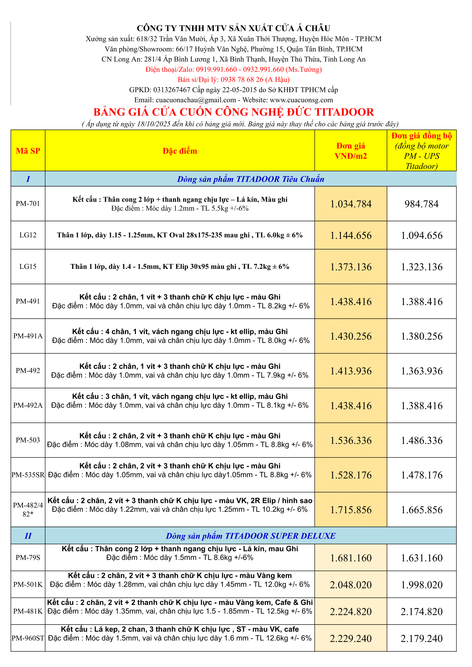 Bảng giá cửa cuốn đức Titadoor 18-10-2025 (1)